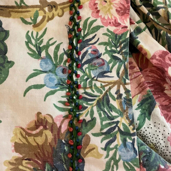 Vintage 50s Ribbon Belt Circle Skirt Lisieres Fleuries Paul Dumas Floral Large - Picture 5 of 10